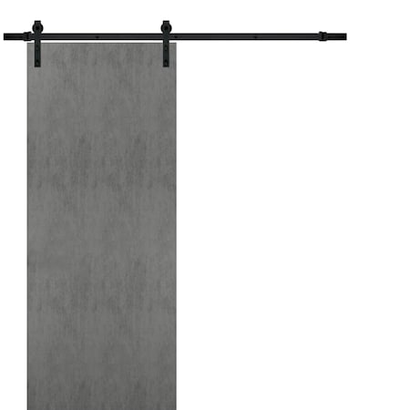 Sartodoors Barn Interior Door, 30" x 84", Concrete PLANUM0010BD-B-BTN-3084